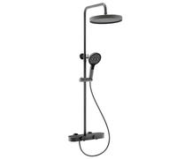 Rea Cris conjunto de ducha a pared con rociador con efecto lluvia grafito REA-P0358