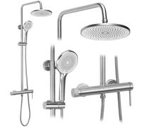 Rea Foss conjunto de ducha a pared con rociador con efecto lluvia acero REA-P5646