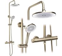 Rea Foss conjunto de ducha a pared con rociador con efecto lluvia oro REA-P3913