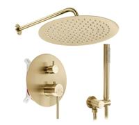Rea Foss conjunto de ducha empotrado con rociador con efecto lluvia oro REA-P5647
