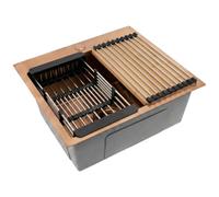 Rea - Fregadero Leo Acero 50 Cobre cepillado con juego de accesorios beige - 50 x 45 x 18,5 cm