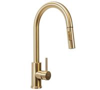 Rea FRESH BRUSH GOLD GRIFO DE COCINA Mezclador de fregadero de cocina de latón Mezclador monomando ajustable en frío y calor Giratorio de 360° (Oro)