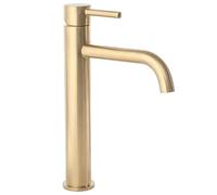 REA Grifo de baño Mezclador de Lavabo Grifo Monomando para baño Altura 28 cm Grifo de Acero Inoxidable Dorado Mate