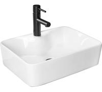 Rea - Lavabo de encimera, modelo Kelly, rectangular, blanco