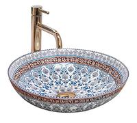 Rea LAVABO SOBRE ENCIMERA Arte Blue Lavabo de baño 400 x 400 x 115 mm Cerámica (azul)