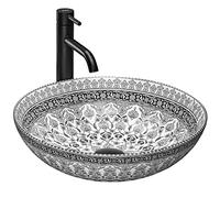 Rea LAVABO SOBRE ENCIMERA Arte gris oscuro Lavabo de baño 400 x 400 x 115 mm en Cerámica (gris)