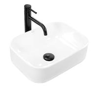 Rea LAVABO SOBRE ENCIMERA Demi Mini Lavabo de baño Blanco 405 x 310 x 140 mm Cerámica (blanco)