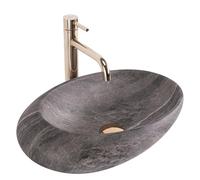 Rea LAVABO SOBRE ENCIMERA Roxy A Stone D.Gris Lavabo de Baño 490 x 310 x 135 mm Cerámica (gris)