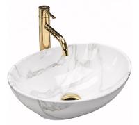 Rea Lavabo Sobre Encimera Sofia Brillante Aiax Lavabo de Baño 410 x 345 x 150 mm Cerámica (Imitación Piedra)