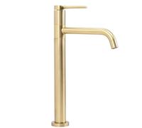 Rea LUGANO BRUSH GOLD GRIFO DE LAVABO ALTO Mezclador de baño de latón Grifo monomando de lavado a mano ajustable en frío y caliente (Oro)