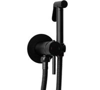 Rea LUNGO LOOP NEGRO GRIFO DE BIDÉ EMPOTRADO Rociador de latón montado en la pared Mezclador de agua fría y caliente con ducha de mano para inodoro (negro)