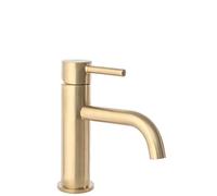 Rea LUNGO LUNGO GOLD BRUSH LAVABO GRIFO Grifo monomando para baño de latón Grifo monomando para Lavado de Manos Ajustable en frío y Caliente (Oro Mate)