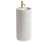 Rea Margarita lavabo 39x39 cm circular exento blanco-gris/piedra mate REA-U0614
