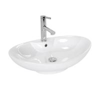 Rea Rosa-2 lavabo 58.5x38.4 cm oval sobre encimera blanco REA-U0160