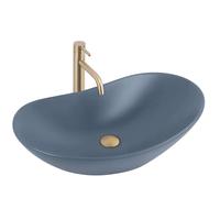Rea Royal lavabo 61.5x35.5 cm oval sobre encimera azul mate REA-U6373