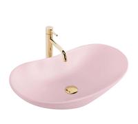Rea Royal lavabo 61.5x35.5 cm oval sobre encimera rosa mate REA-U6374