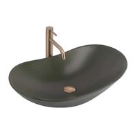Rea Royal lavabo 61.5x35.5 cm oval sobre encimera verde mate REA-U6372