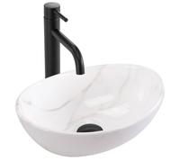 Rea Sofia lavabo 35.5x27 cm oval sobre encimera blanco brillante REA-U9236