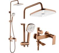 Rea Storm conjunto bañera/ducha a pared con rociador con efecto lluvia cobre REA-P3000