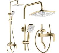Rea Storm conjunto bañera/ducha a pared con rociador con efecto lluvia oro REA-P9535