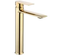 Rea VENETA GOLD GRIFO DE LAVABO ALTO Mezclador de baño de latón Grifo monomando para lavado a mano ajustable en frío y caliente (dorado)