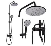 Rea Verso conjunto de ducha a pared con rociador con efecto lluvia negro REA-P9145