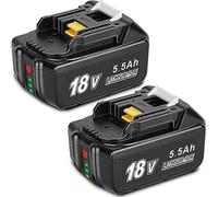REACELL 2Pcs 18V 5.5Ah BL1860B Batería de Repuesto para Makita 18V Batería | lithium bateria para makita 18 volt BL1850 BL1860 BL1860B BL1850B ,con Indicador LED, Recargable，Protección inteligente