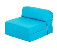 Ready Steady Bed Cómoda Silla Plegable en Z | Sofá Cama Futón Ligero | Cubierta Suave y Resistente al Agua | Colchón Individual de diseño ergonómico Zbed (Turquesa)