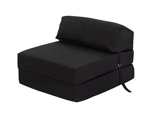 Ready Steady Bed Cómoda Silla Plegable en Z | Sofá Cama Futón Ligero | Cubierta Suave y Resistente al Agua | Colchón Individual de diseño ergonómico Zbed (Negro)