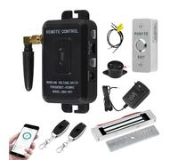 ReaIOKbii Tuya - Kit completo de sistema de control de acceso, abridor de puerta de control remoto de 433 MHz, cerradura magnética de 180 kg, transmisores remotos de 30 m