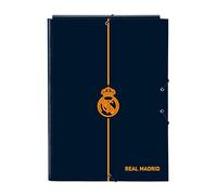 REAL MADRID 2ª EQUIPACIÓN 24/25 - Carpeta Folio con 3 Solapas, Ideal para Niños de Diferentes Edades, Cómoda y Versátil, Calidad y Resistencia, 26x36.5 cm, Color Azul Marino
