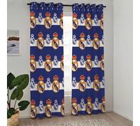 Real Madrid CF - Cortina Estampada Azul Real Madrid CF Oficial 150 x 260 cm unidad 8 ojales Con estampación escudos Real Madrid (Unidad)