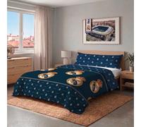 Real Madrid CF Funda Nórdica Modelo 1 Azul Marino Cama 90 cm | 2 Piezas