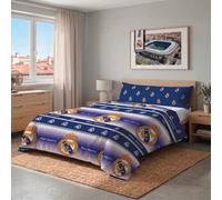 Real Madrid CF - Funda Nórdica 2 Piezas 100% Microfibra Oficial Modelo 2 Azul Blanco - Funda Nórdica + Funda Almohada (No Incluye Bajera) (Cama 105 cm)