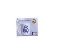 Real Madrid CF Taza Lacada 330 Ml En Caja ceramica blanca oficial y original garantizado