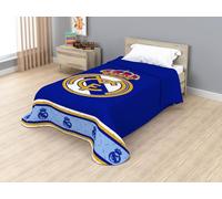 Real Madrid Colcha Bouti Oficial - Edredón Fino de Primavera y Verano, Acabado Termosellado, 100% Microfibra Premium (100 gsm) - Diseño Escudo Fútbol (REB80051, Cama 135cm 235x260cm)