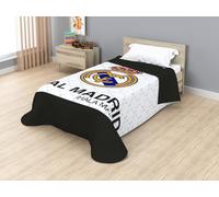 Real Madrid Colcha Bouti Oficial - Edredón Fino de Primavera y Verano, Acabado Termosellado, 100% Microfibra Premium (100 gsm) - Diseño Escudo Fútbol (REB80052, Cama 135cm 235x260cm)