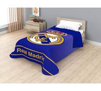 Real Madrid Colcha Bouti Oficial - Edredón Fino de Primavera y Verano, Acabado Termosellado, 100% Microfibra Premium (100 gsm) - Diseño Escudo Fútbol (REB80050, Cama 135cm 235x260cm)