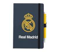 Grupo Erik Real Madrid Cuaderno A5 Punteado con Boligrafo | Merchandising Oficial: Diario personal con Boligrafo Proyector, Regalo para Fans, Tapa dura y Marcapáginas, 192 págs