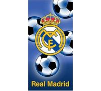 Real Madrid Toalla de Playa, Diseño de Fútbol, 75 x 150 cm, 100% Algodón