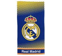 Real Madrid Toalla de Playa Oficial, 70 x 140 cm, Azul con Logo del Club