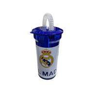 Real Madrid Vaso Infantil con Pajita Plástico Libre de BPA 400ml