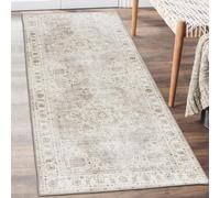 ReaLife Alfombra Lavable a Maquina - Fabricada con Fibras recicladas Medallion - Beige Ivory, 75 x 180 cm