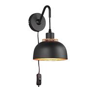Reality, Aplique, Punch 1xE27, max.40,0 W Cuerpo: Metal, estera negra A:18,0cm, A:30,0cm, P:24,0cm Interruptor,Montaje de la pared,IP20,Sin bombilla,FLEXConnect