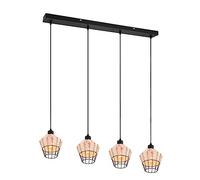 Reality Leuchten Lámpara colgante Borka, 4 luces, natural