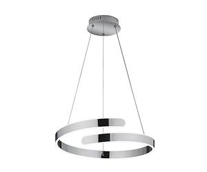 Reality, Colgante, Parma incl. 1 x LED,SMD,37,0 Watt,4000K,4500 Lm. Cuerpo: Metal, Cromo Ø:50,0cm, A:150,0cm Regulable mediante interruptor,IP20,4000K,Regulable en altura