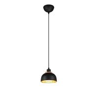 Reality Leuchten Punch lámpara colgante negro/oro 1 luz Ø 18 cm