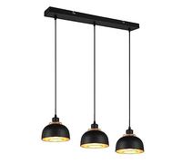Reality Leuchten Lámpara colgante Punch 3 luces negro/oro