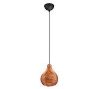 Reality, Colgante, Sprout 1xE14, max.40,0 W Malla de Rattan, natural, Cuerpo: Malla de Rattan, natural Ø:17,0cm, A:150,0cm IP20,Sin bombilla,Regulable en altura