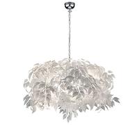 Reality Leuchten Lámpara colgante Leavy, cromo/blanco, Ø 70 cm, plástico